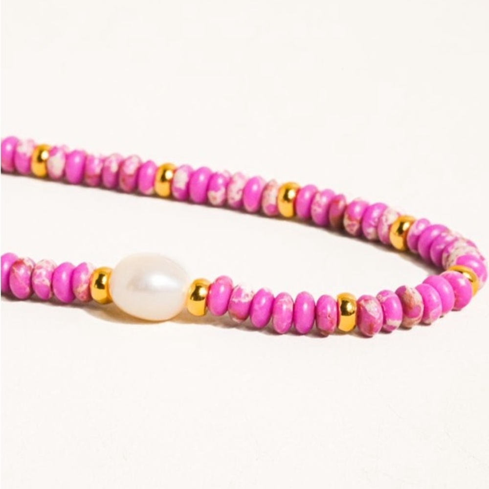 Luna Pearl Necklace | Plum